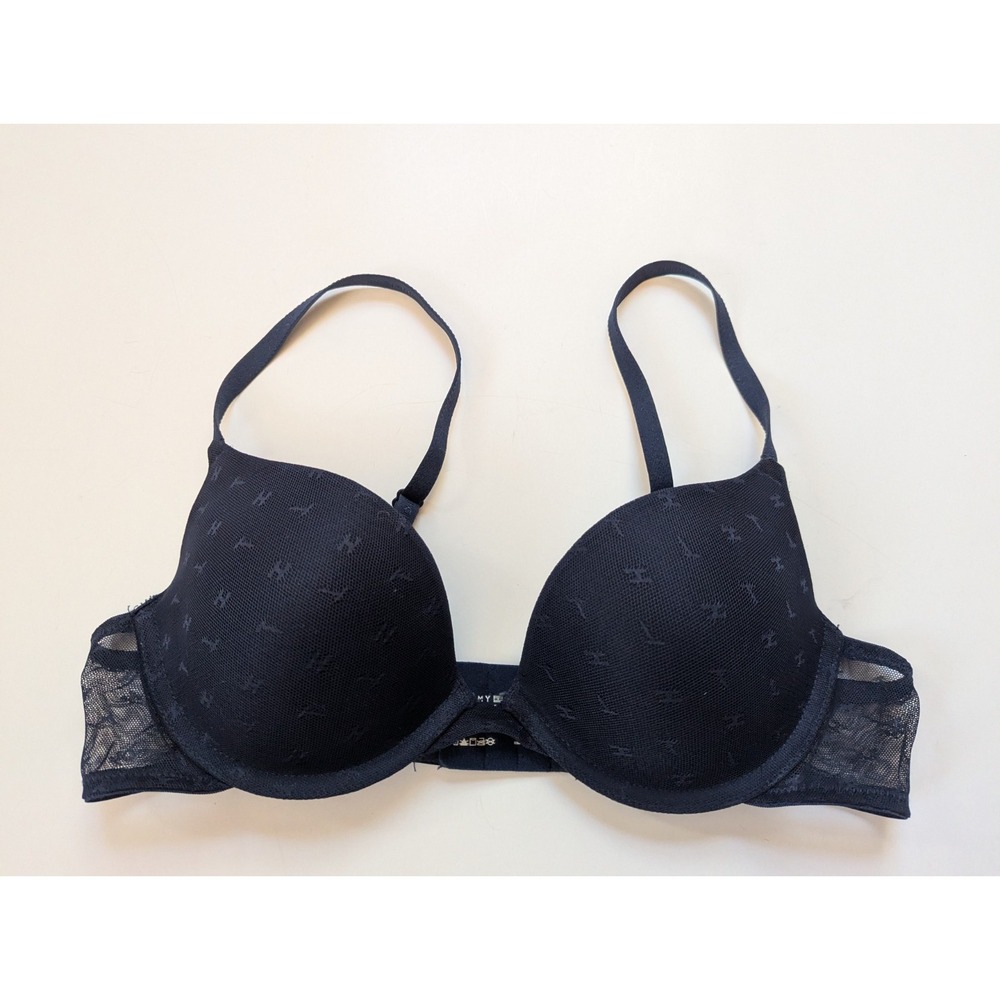 Tommy Hilfiger Navy Blue Push Up Bra Size 34B Underwire